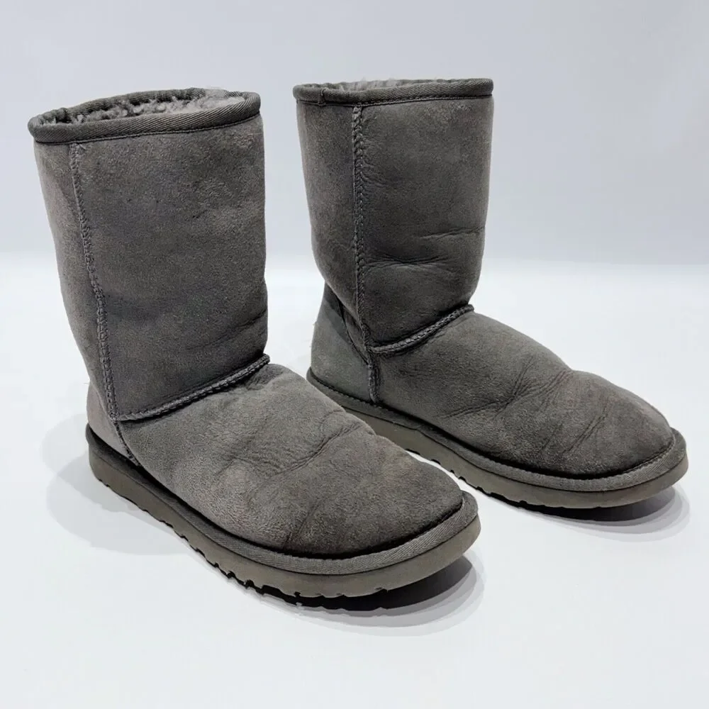 UGG Australia Classic Short II Shearling Winter Boot Bootie Gray Women's Size 7